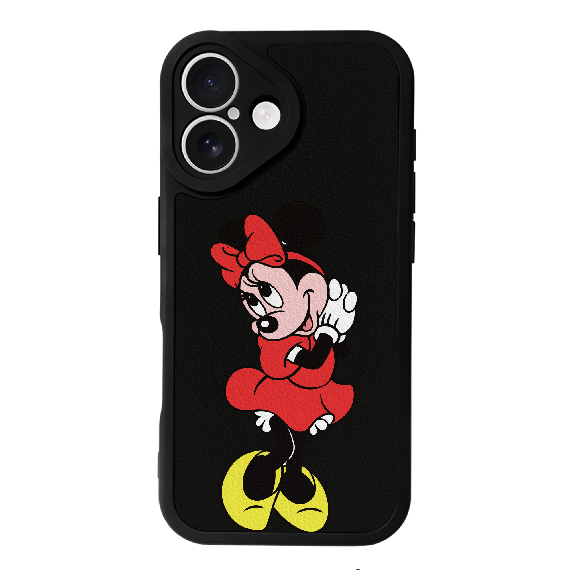 （画像用） ミッキーマウス Mickey Mouse 【iPhone 16シリーズ対応】シリコンスマホケース（レザー調） 材質：シリコン